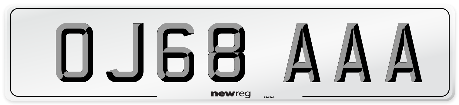 OJ68 AAA Number Plate from New Reg